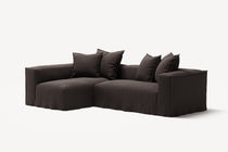 NOMAD - 3 Seater with Chaise Lounge - Left - Pure Linen Truffle Brown