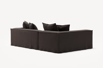 NOMAD - 3 Seater with Chaise Lounge - Left - Pure Linen Truffle Brown