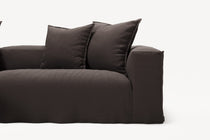 NOMAD - 3 Seater with Chaise Lounge - Left - Pure Linen Truffle Brown