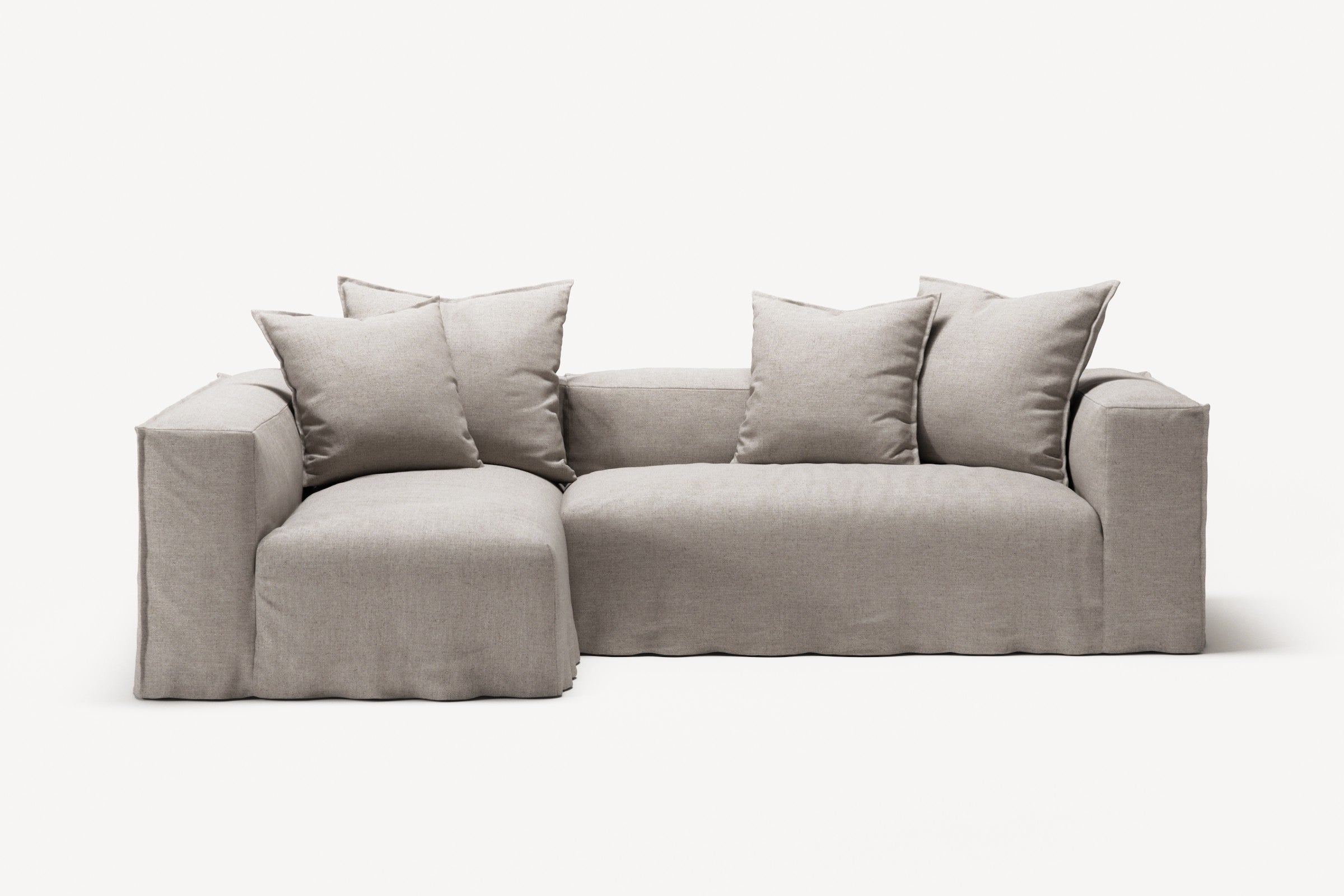 NOMAD - 3 Seater with Chaise Lounge - Left - Textured Blend Beige