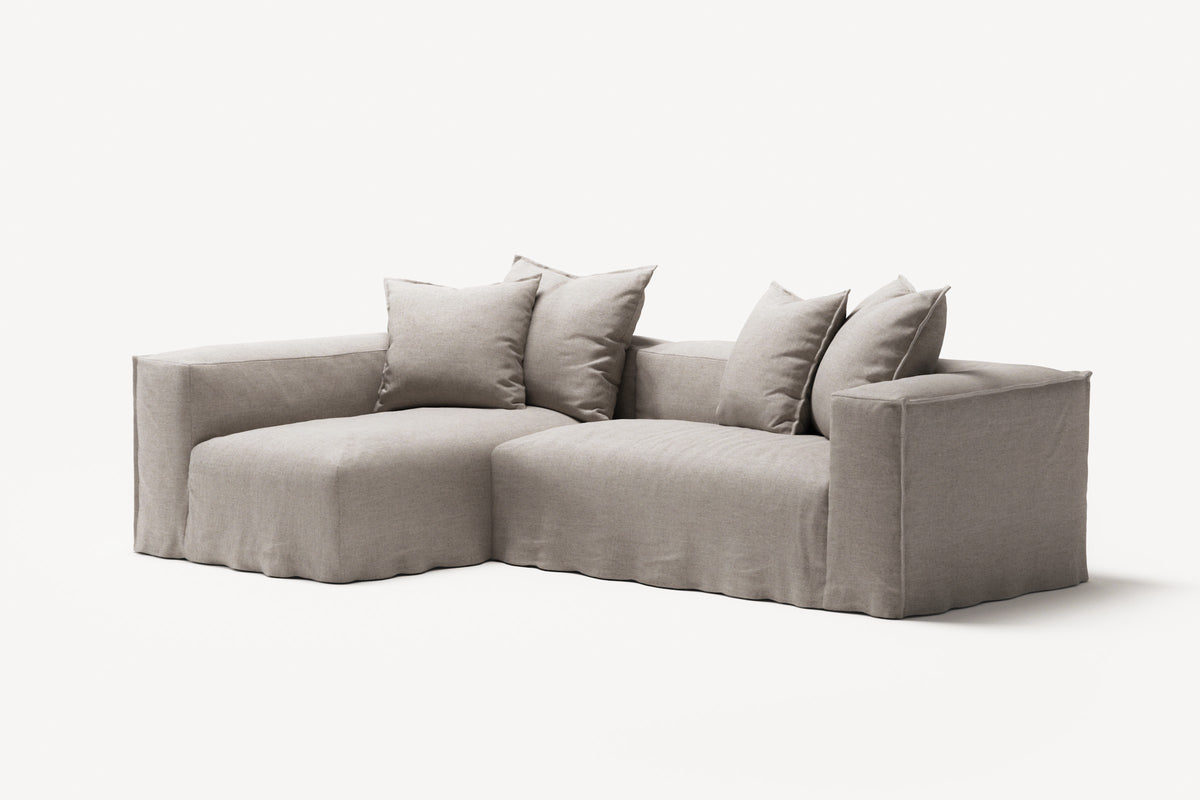 NOMAD - 3 Seater with Chaise Lounge - Left - Textured Blend Beige