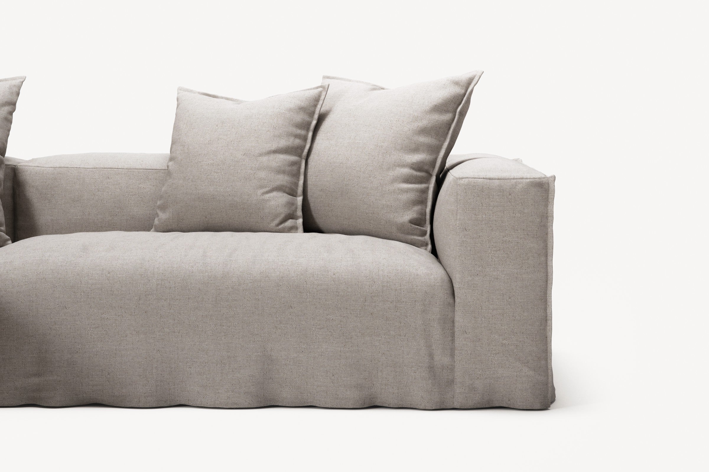 NOMAD - 3 Seater with Chaise Lounge - Left - Textured Blend Beige