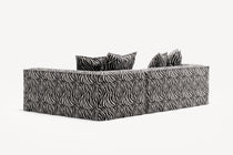 NOMAD - 3 Seater with Chaise Lounge - Right - Chenille Jacquard Zebra Black White