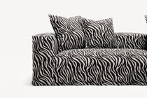 NOMAD - 3 Seater with Chaise Lounge - Right - Chenille Jacquard Zebra Black White
