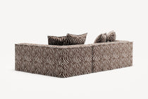 NOMAD - 3 Seater with Chaise Lounge - Right - Chenille Jacquard Zebra Brown White