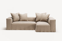 NOMAD - 3 Seater with Chaise Lounge - Right - Brushed Cotton Sandy Beige