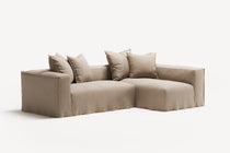 NOMAD - 3 Seater with Chaise Lounge - Right - Brushed Cotton Sandy Beige