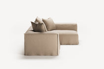 NOMAD - 3 Seater with Chaise Lounge - Right - Brushed Cotton Sandy Beige