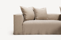 NOMAD - 3 Seater with Chaise Lounge - Right - Brushed Cotton Sandy Beige