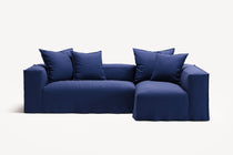NOMAD - 3 Seater with Chaise Lounge - Right - Brushed Cotton Dark Blue