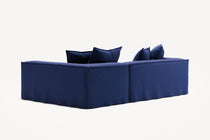 NOMAD - 3 Seater with Chaise Lounge - Right - Brushed Cotton Dark Blue