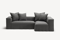 NOMAD - 3 Seater with Chaise Lounge - Right - Brushed Cotton Dark Gray