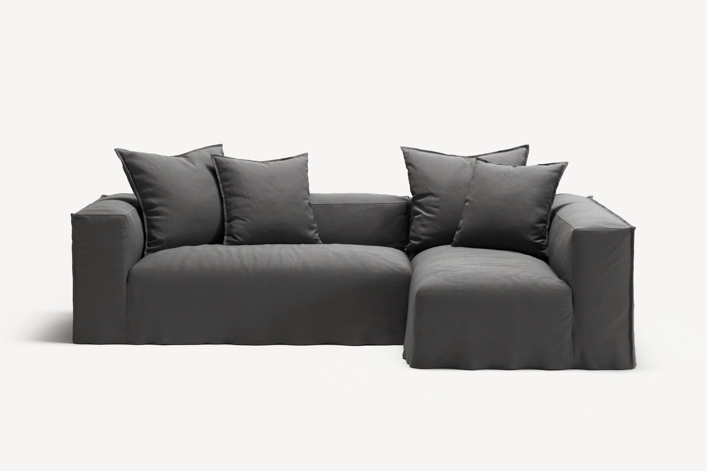NOMAD - 3 Seater with Chaise Lounge - Right - Brushed Cotton Dark Gray