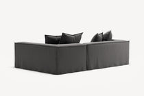NOMAD - 3 Seater with Chaise Lounge - Right - Brushed Cotton Dark Gray