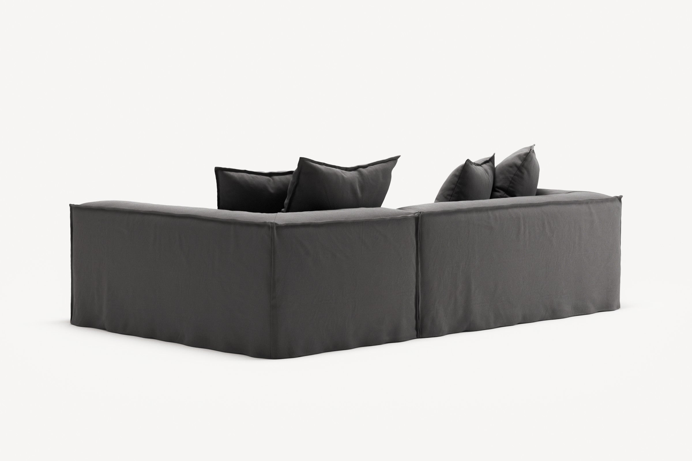 NOMAD - 3 Seater with Chaise Lounge - Right - Brushed Cotton Dark Gray