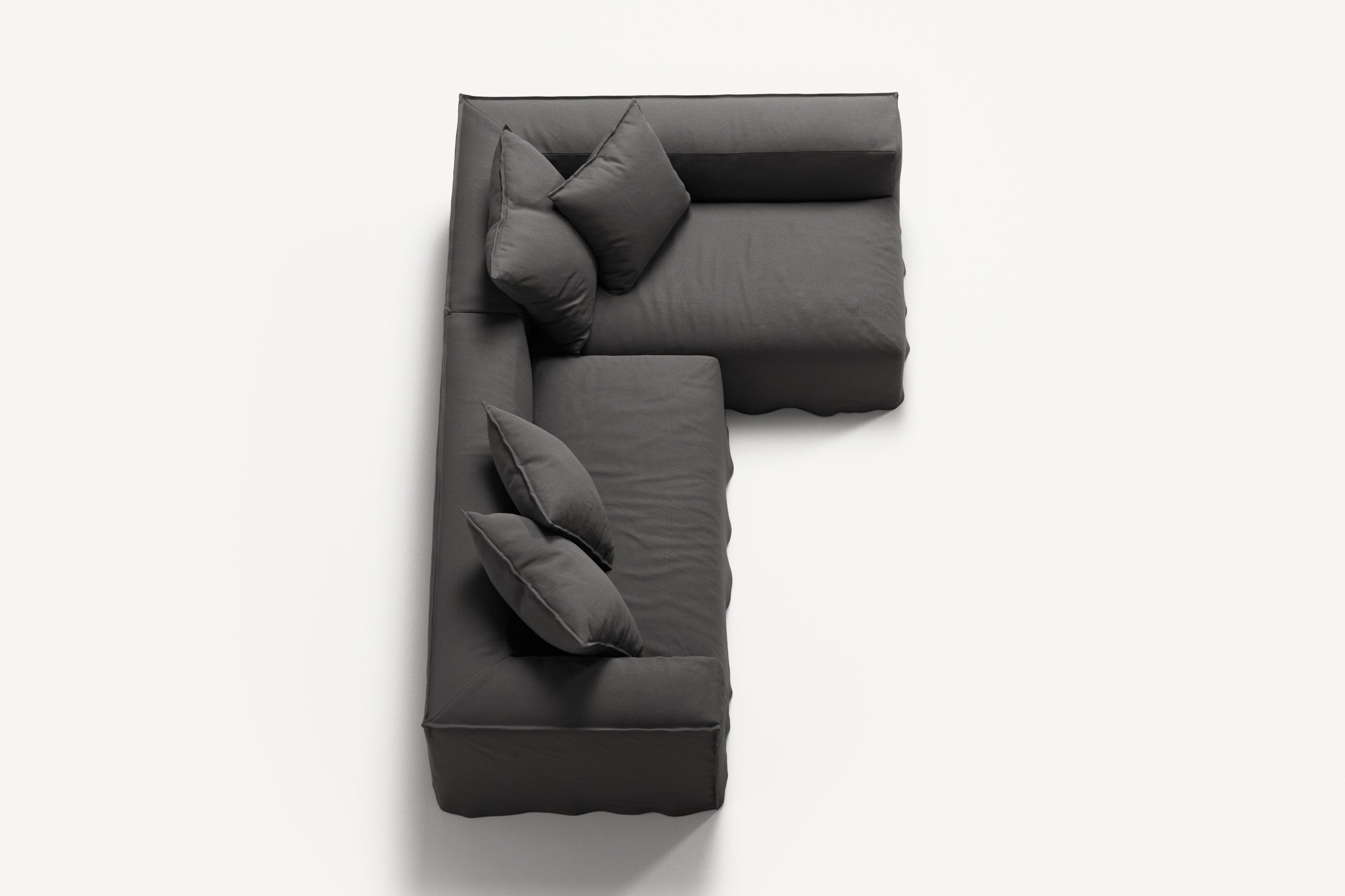 NOMAD - 3 Seater with Chaise Lounge - Right - Brushed Cotton Dark Gray