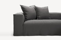 NOMAD - 3 Seater with Chaise Lounge - Right - Brushed Cotton Dark Gray