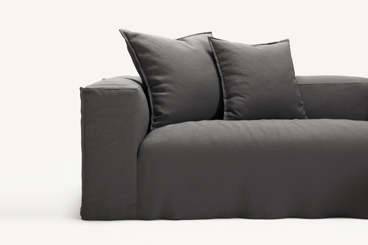 NOMAD - 3 Seater with Chaise Lounge - Right - Brushed Cotton Dark Gray