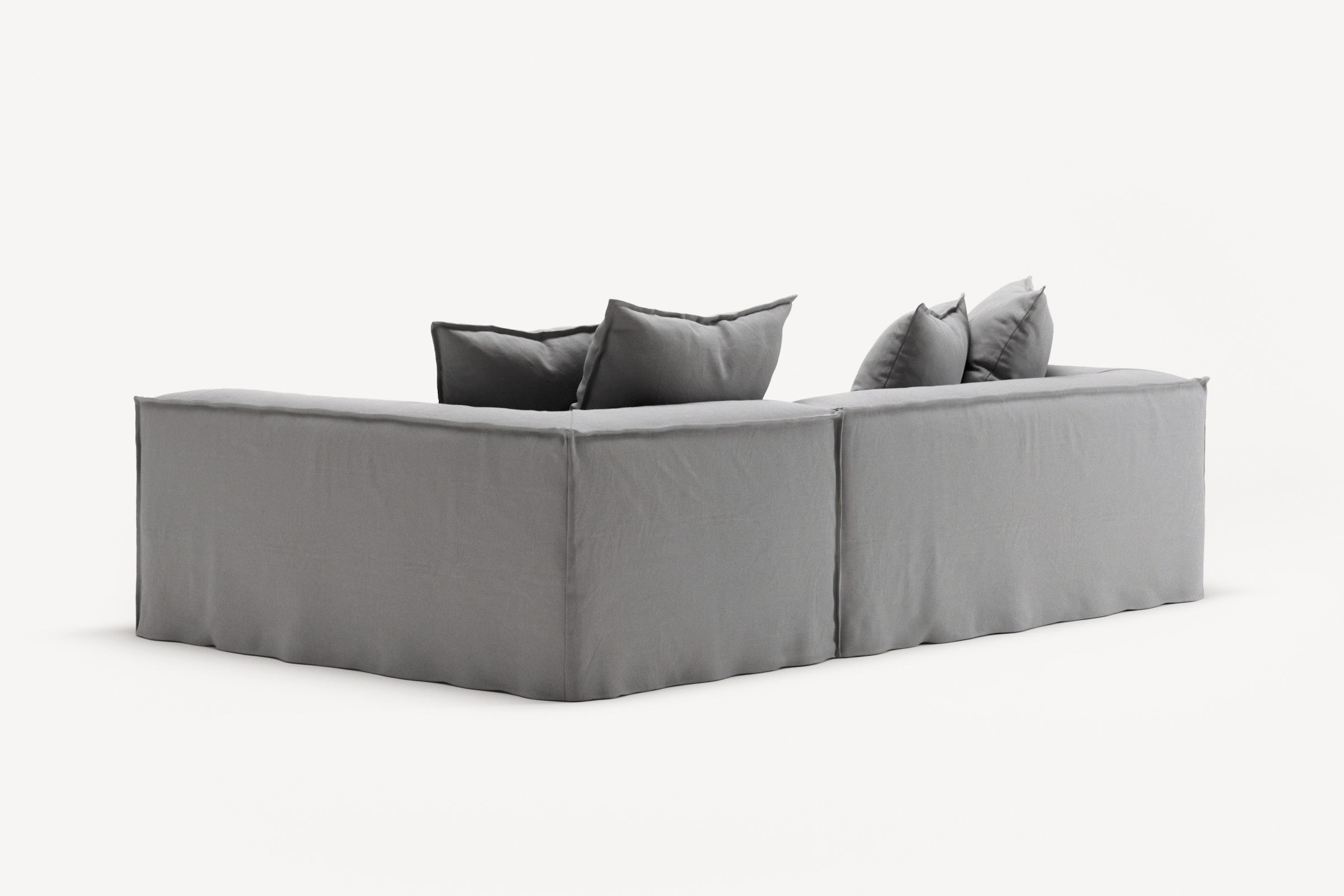 NOMAD - 3 Seater with Chaise Lounge - Right - Brushed Cotton Light Gray