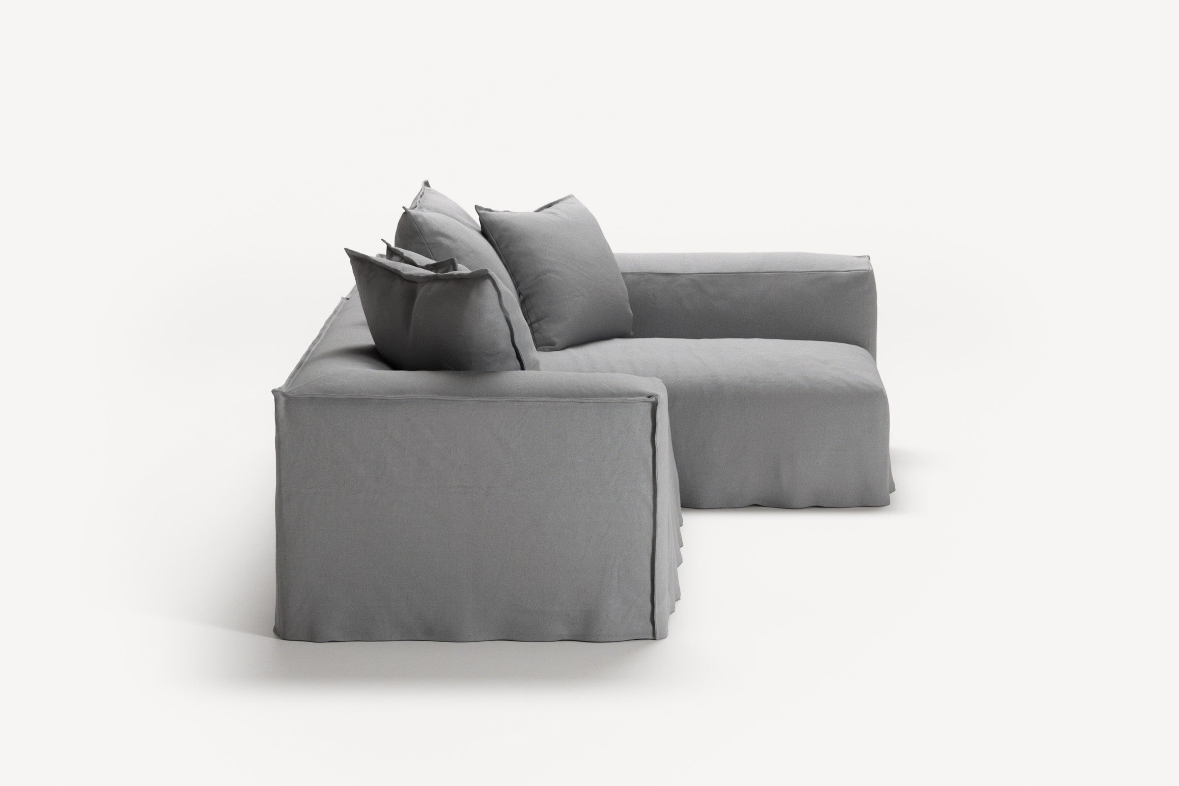NOMAD - 3 Seater with Chaise Lounge - Right - Brushed Cotton Light Gray