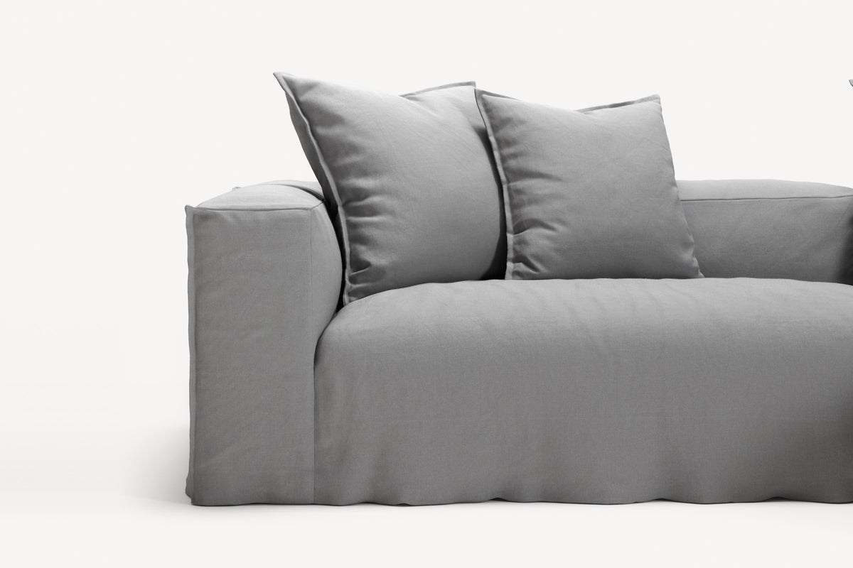 NOMAD - 3 Seater with Chaise Lounge - Right - Brushed Cotton Light Gray