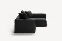 NOMAD - 3 Seater with Chaise Lounge - Right - Pure Linen Dark Charcoal