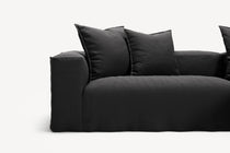 NOMAD - 3 Seater with Chaise Lounge - Right - Pure Linen Dark Charcoal