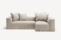 NOMAD - 3 Seater with Chaise Lounge - Right - Pure Linen Off-White