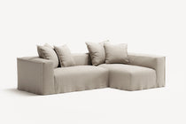 NOMAD - 3 Seater with Chaise Lounge - Right - Pure Linen Off-White