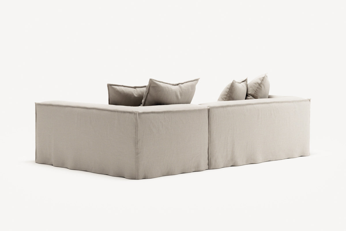 NOMAD - 3 Seater with Chaise Lounge - Right - Pure Linen Off-White