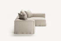 NOMAD - 3 Seater with Chaise Lounge - Right - Pure Linen Off-White