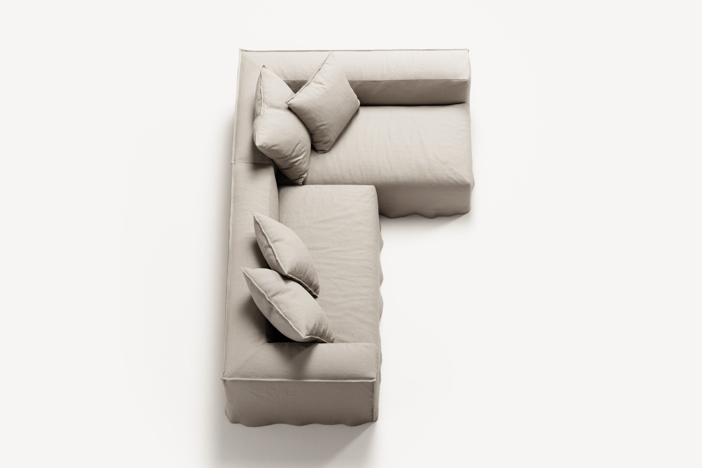 NOMAD - 3 Seater with Chaise Lounge - Right - Pure Linen Off-White
