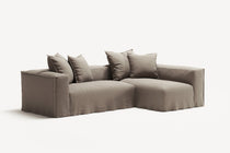 NOMAD - 3 Seater with Chaise Lounge - Right - Pure Linen Pale Gray