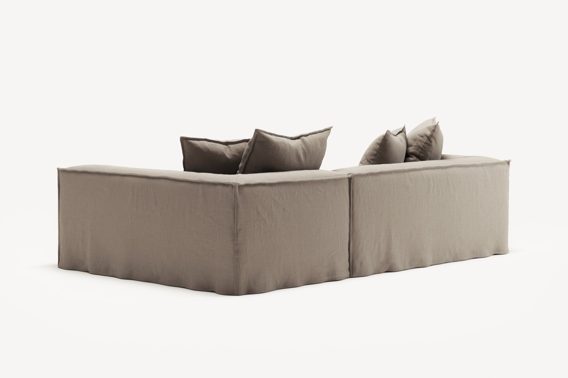 NOMAD - 3 Seater with Chaise Lounge - Right - Pure Linen Pale Gray