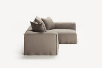 NOMAD - 3 Seater with Chaise Lounge - Right - Pure Linen Pale Gray