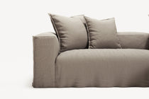 NOMAD - 3 Seater with Chaise Lounge - Right - Pure Linen Pale Gray