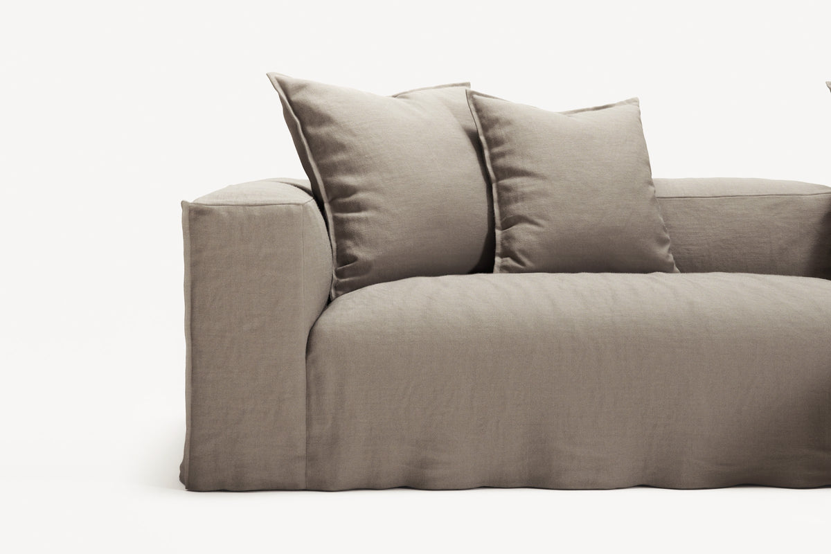 NOMAD - 3 Seater with Chaise Lounge - Right - Pure Linen Pale Gray