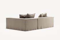 NOMAD - 3 Seater with Chaise Lounge - Right - Pure Linen Sandy Beige