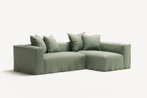 NOMAD - 3 Seater with Chaise Lounge - Right - Pure Linen Vivid Green