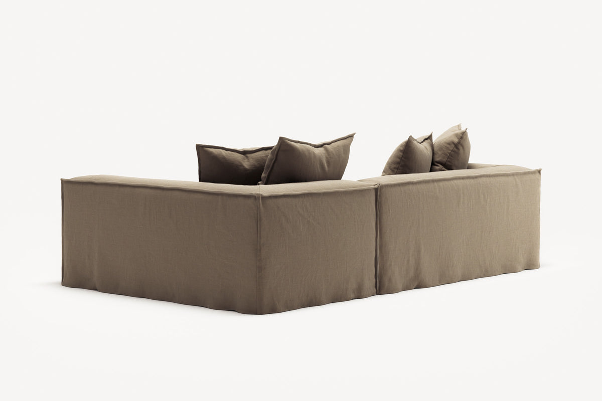 NOMAD - 3 Seater with Chaise Lounge - Right - Pure Linen Natural