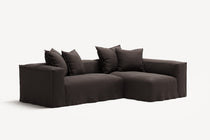 NOMAD - 3 Seater with Chaise Lounge - Right - Pure Linen Truffle Brown