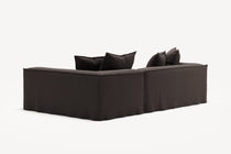 NOMAD - 3 Seater with Chaise Lounge - Right - Pure Linen Truffle Brown
