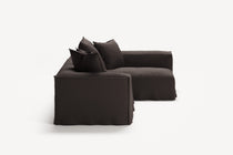 NOMAD - 3 Seater with Chaise Lounge - Right - Pure Linen Truffle Brown