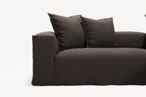 NOMAD - 3 Seater with Chaise Lounge - Right - Pure Linen Truffle Brown