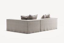NOMAD - 3 Seater with Chaise Lounge - Right - Textured Blend Beige