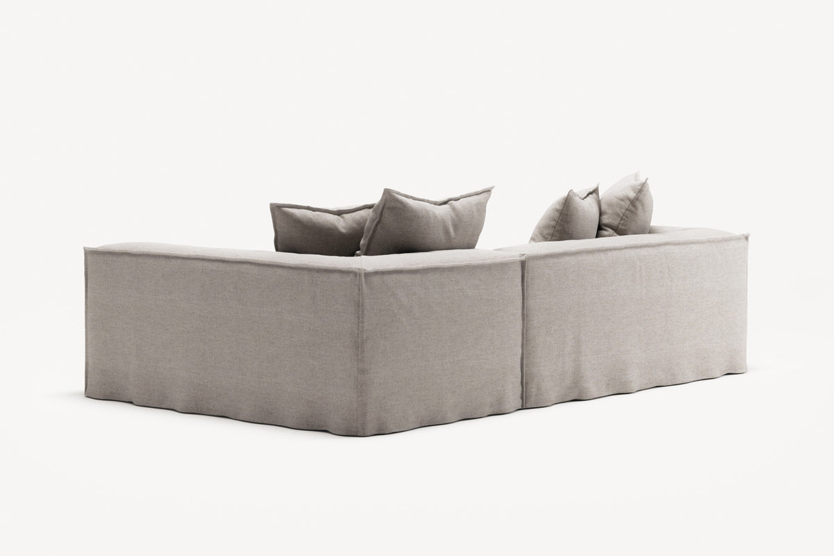 NOMAD - 3 Seater with Chaise Lounge - Right - Textured Blend Beige