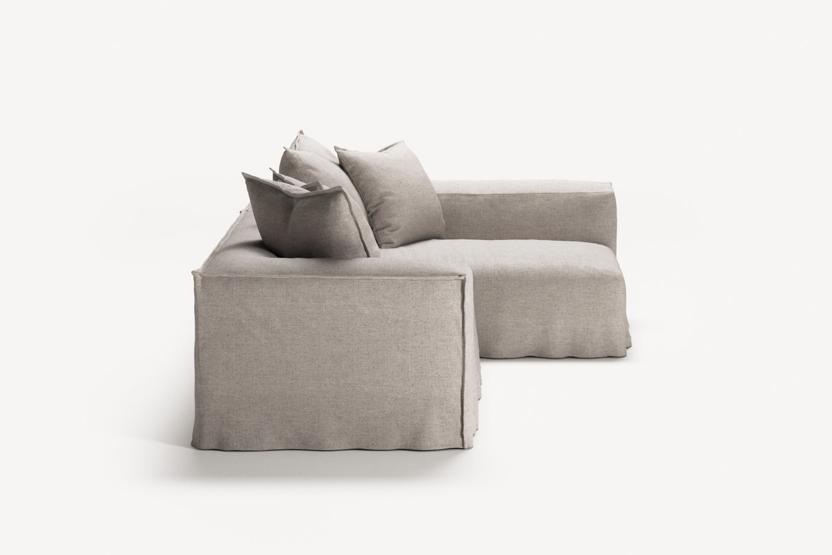 NOMAD - 3 Seater with Chaise Lounge - Right - Textured Blend Beige