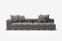 NOMAD - 3 Seat with open end - Right - Chenille Jacquard Zebra Black White
