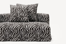 NOMAD - 3 Seat with open end - Right - Chenille Jacquard Zebra Black White