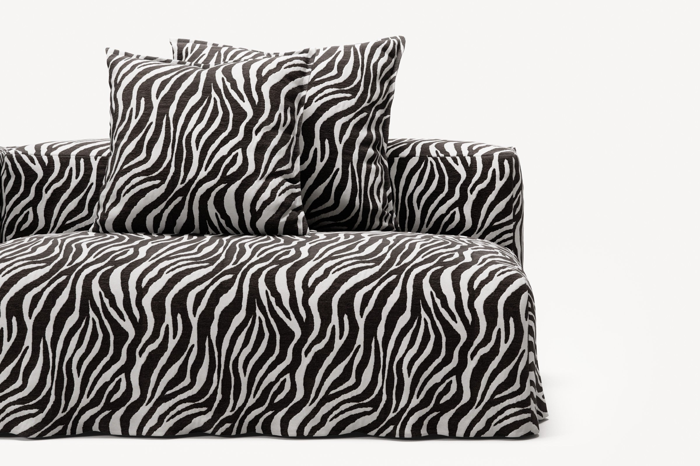 NOMAD - 3 Seat with open end - Right - Chenille Jacquard Zebra Black White
